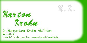 marton krohn business card